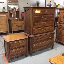 Henry Link Two Piece Chest Of Drawers and Single Nightstand Set For Sale