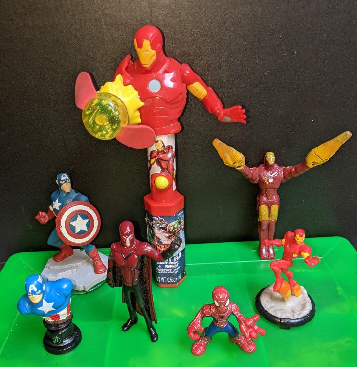 Marvel Comics Action Figures Lot X Men Magneto Ironman Captain America Spiderman Avengers 