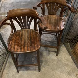 2 Barstools (wood) 