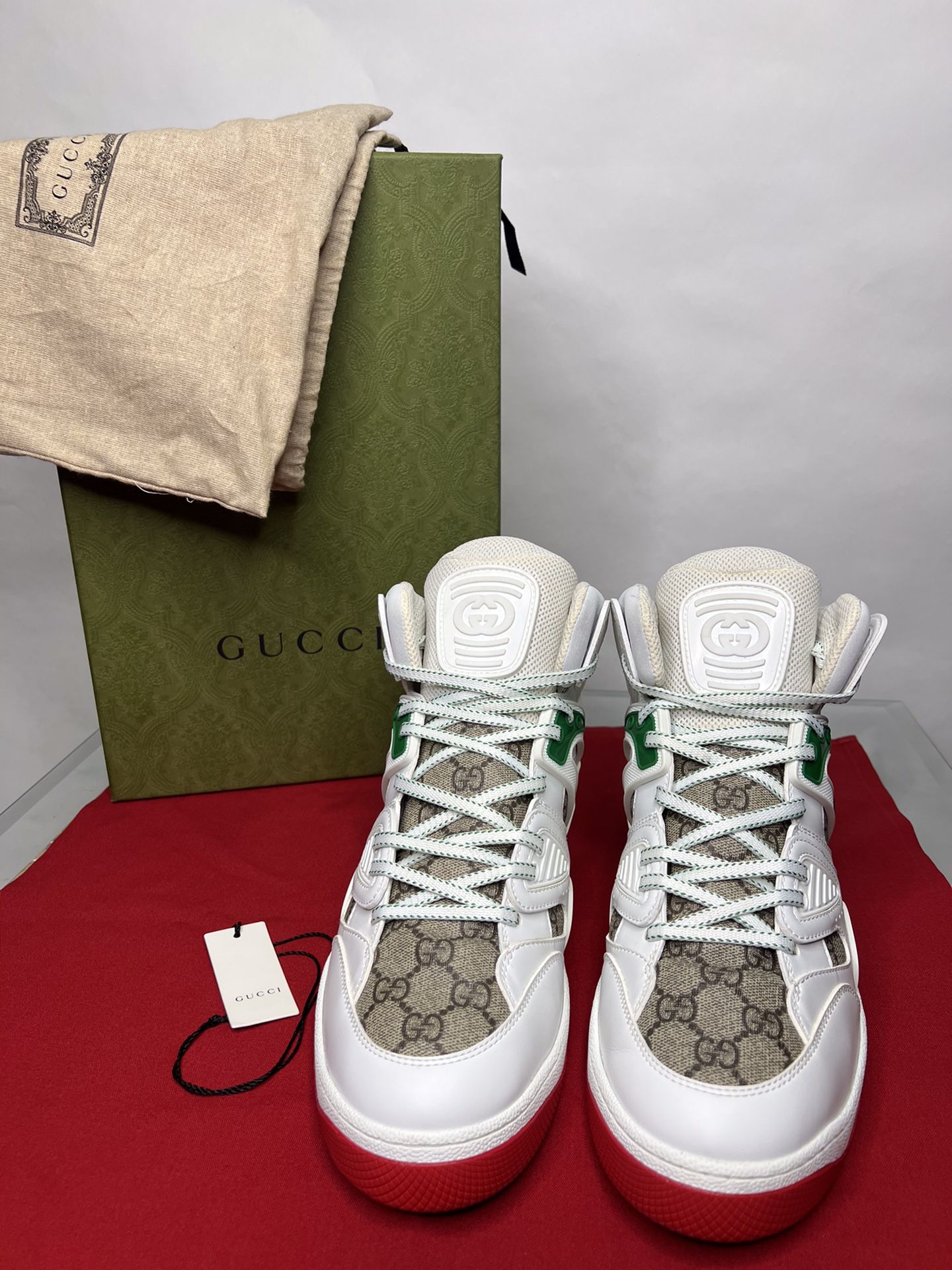 Authentic Original Gucci Basket High Top GG Sneakers
