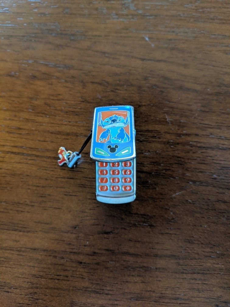 Disney pin-stitch on a cell phone