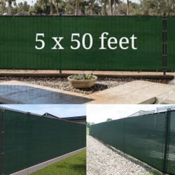 New In Box 5x50 Feet Length Outdoor Patio Mesh Privacy Fence Screen Dark Green Color Garden Yard Fencing Shade 