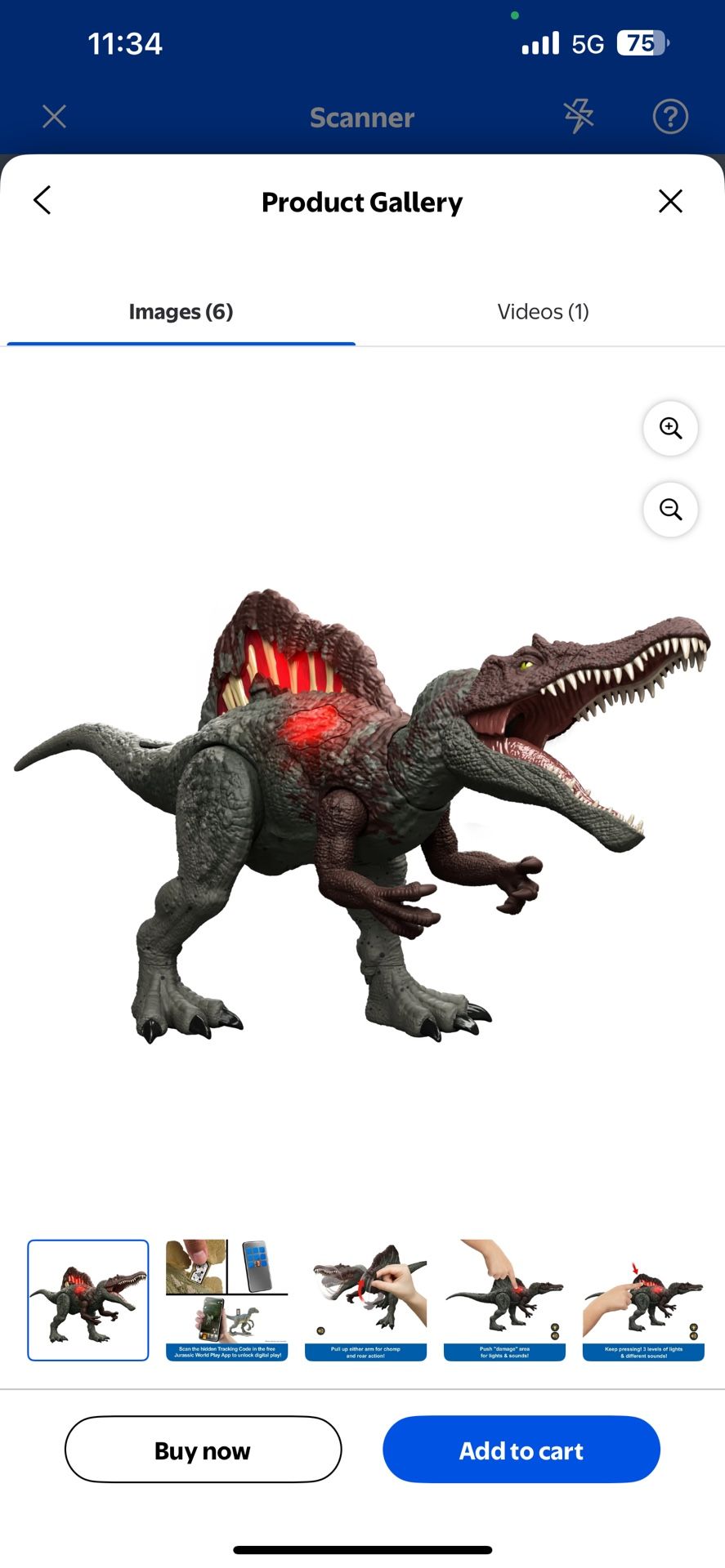 Jurassic World Epic Attack Slash Attackin’ Spinosaurus Dinosaur Action Figure Toy, Multiple Features