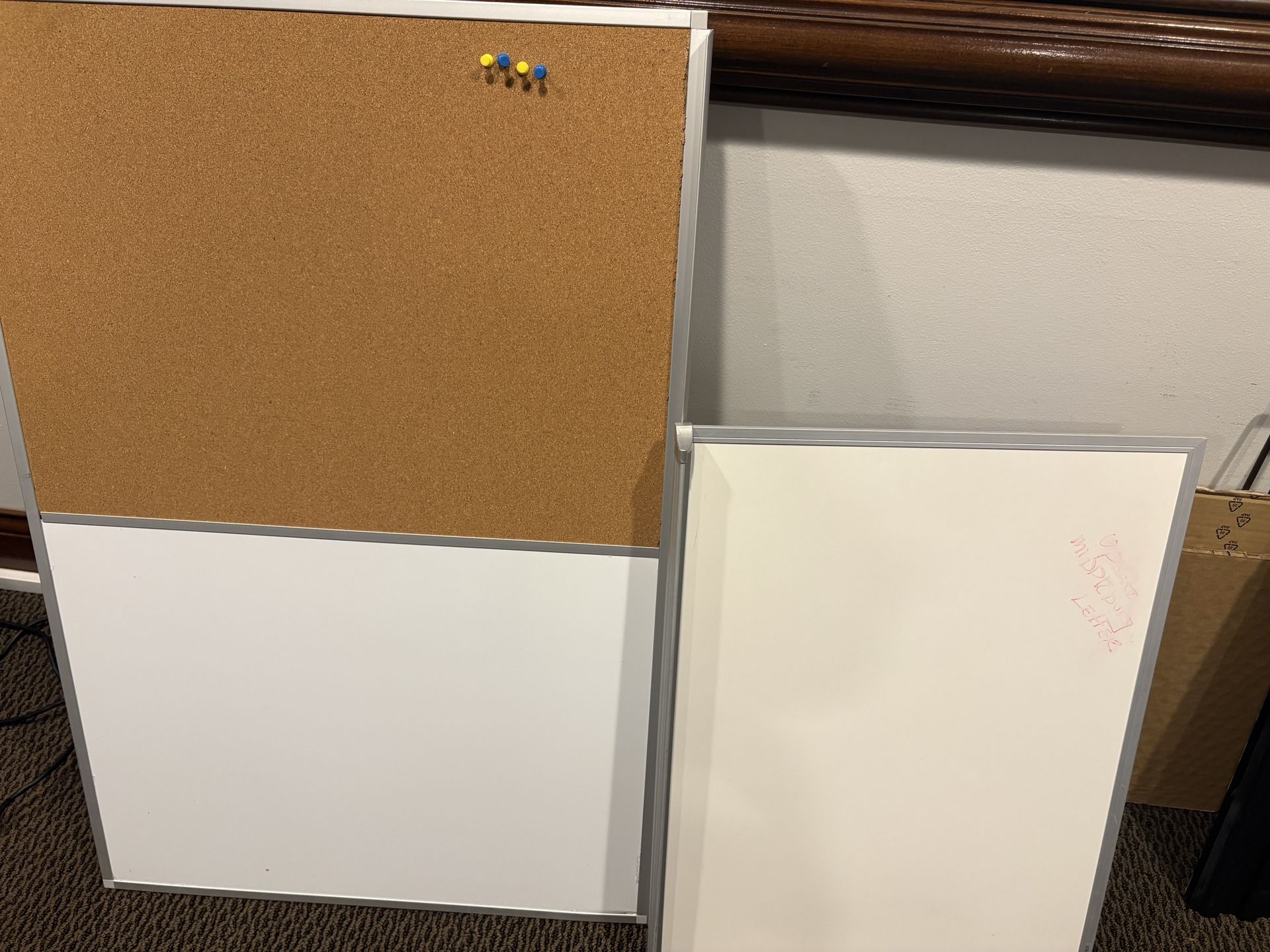 Whiteboard And Whiteboard With Cork Board
