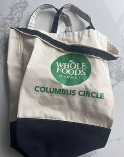 NWT Whole Foods New York Cty Columbus Circle Exclusive Cotton Tote Bag Blue USA