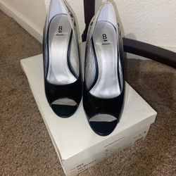 Black And Silver Ombré Heels