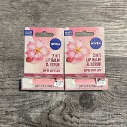 Nivea 2 In 1 Lip Balm & Scrub $3 Each 