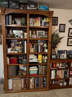 Tall solid wood bookshelf
