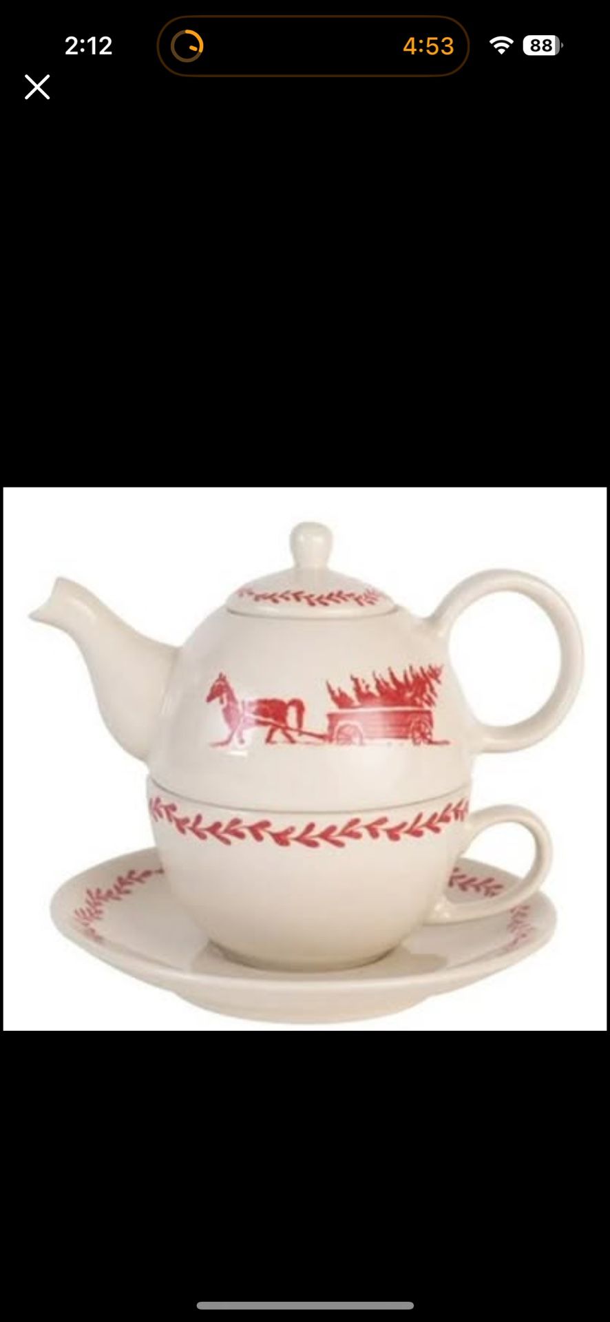 Andrea by Sadek Winter Homestead Tea Set for One