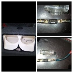 DUAL SUBWOOFER BOX BUNDLE 12 INCH PORTED, NEON LIGHTS & 0 GAUGE CORD/FUSE 