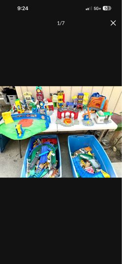 Lot of Vintage Fisher Price N More Tracks Buildings Toys 3 Big Totes MAKE OFFER