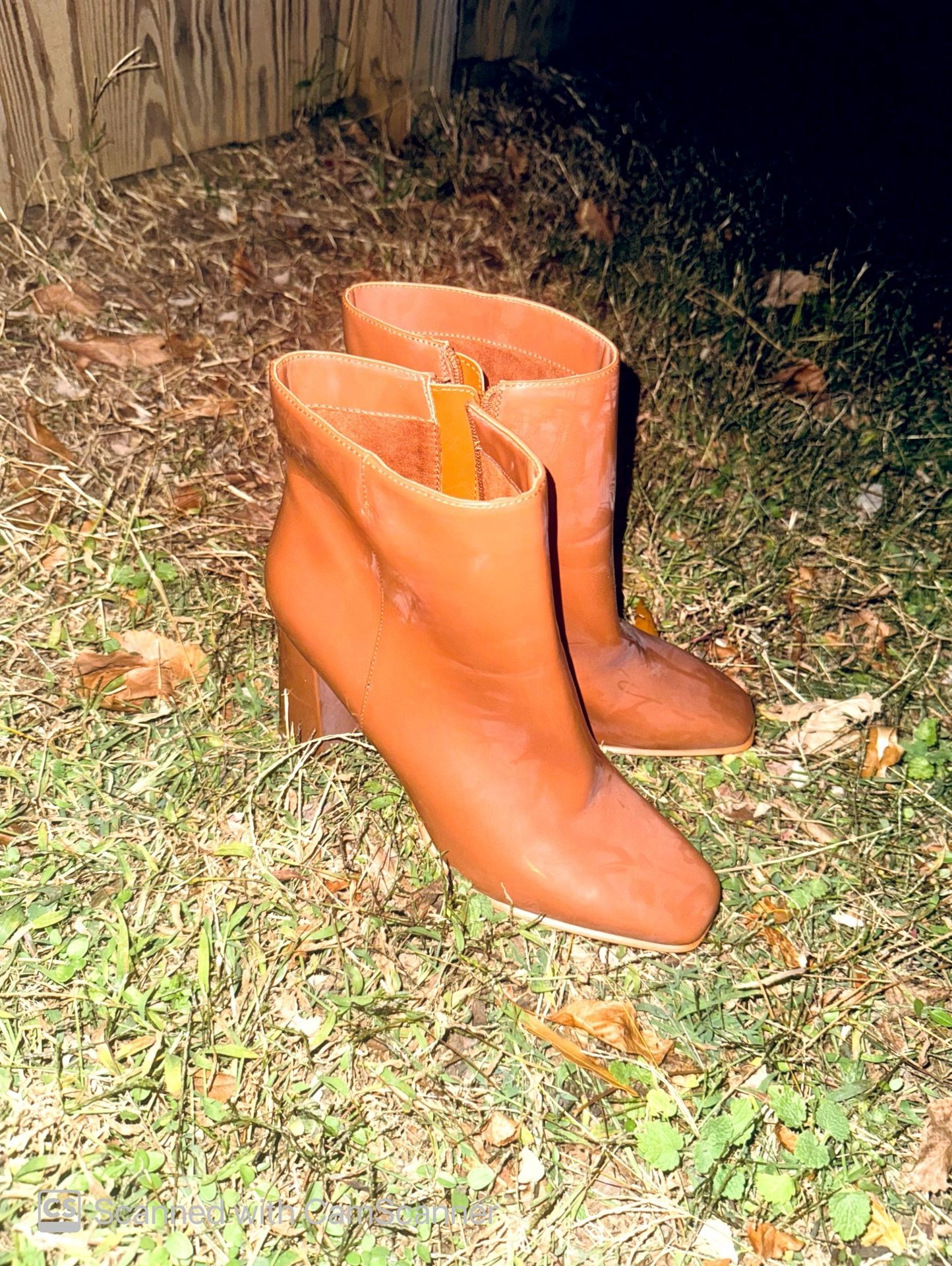 Brown Leather  JLo Josey heel booties womens size 11M