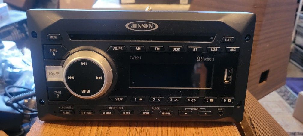 ASA Electronics Jensen JWM41 2-Speaker Zones AM/FM|DVD|CD|USB|AUX| Bluetooth Wallmount Stereo