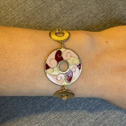 Charming Yellow Gold 18k Solid  (No Plate, No Filled ) Bracelet , Circular ⭕️ Shape