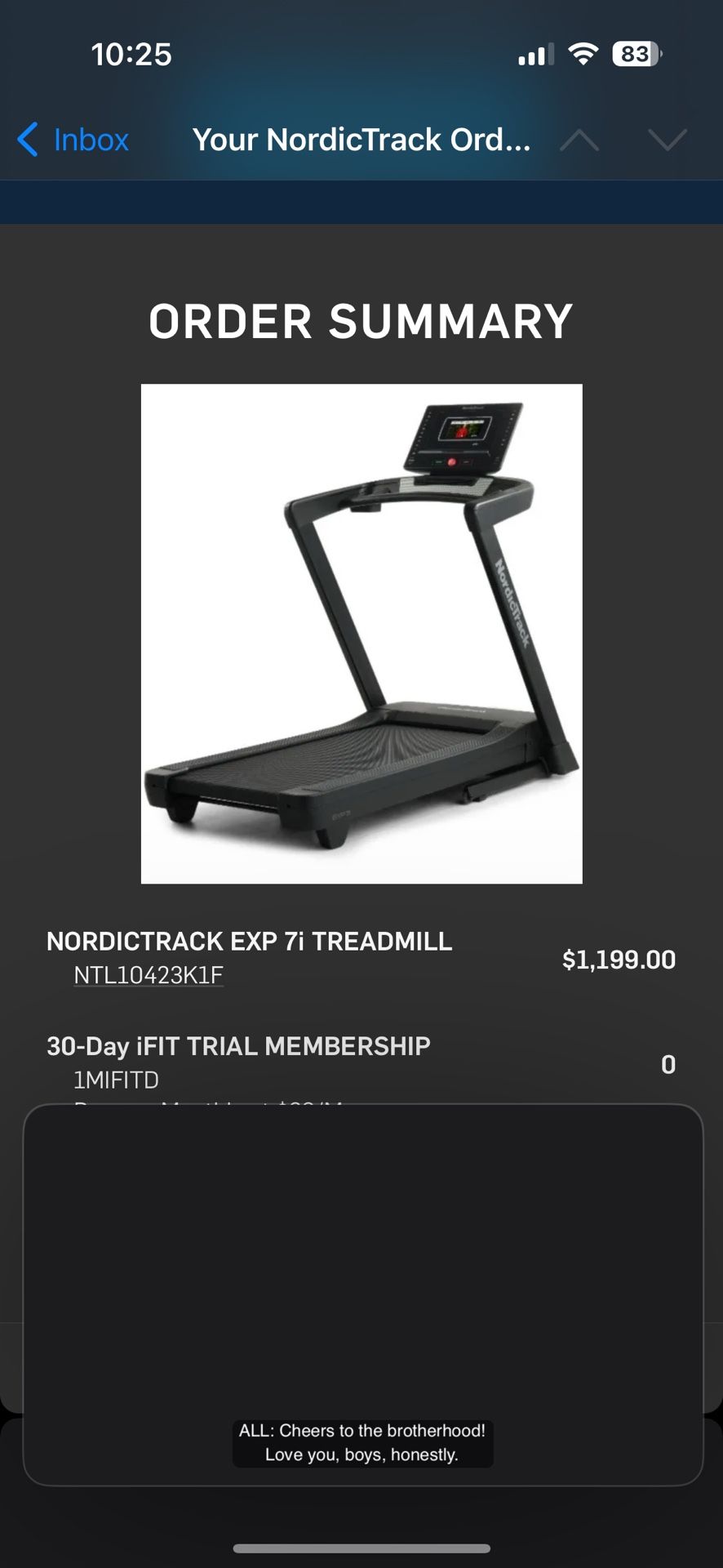 Nordictrack Treadmill With Mat And Accessory Kit