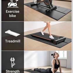 New UREVO Foldable Treadmill Mat, Exercise Bike Mats for Home Gym Workout, Waterproof Non-Slip Exerc