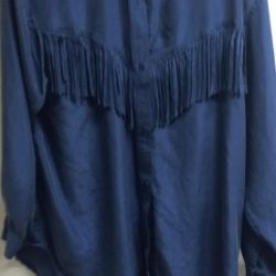 Silk Fringe Long Sleeve Western Shirt