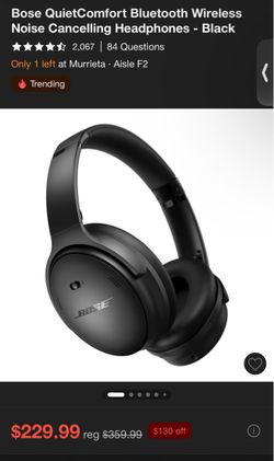 Bose QuietComfort Wireless Noise Cancelling Headphones Black