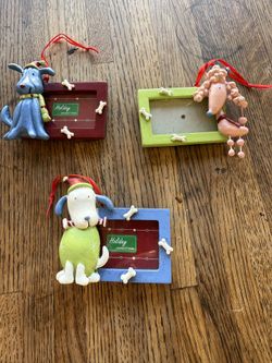 New Christmas Dog Picture Frame Ornaments $5/all
