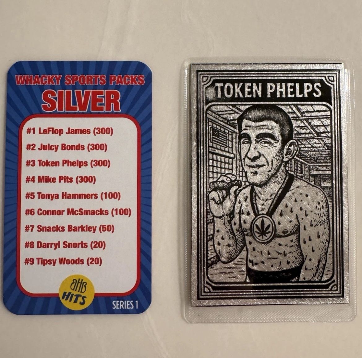 Whacky Sports Packs Series 1 - 1 oz Silver - "Token Phelps" - .999 Silver Bar