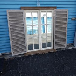 Huge 53" Tall X 40 Wide Farmhouse Windows And Shutters Mirror