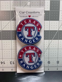 Texas Rangers Handmade Car Coasters