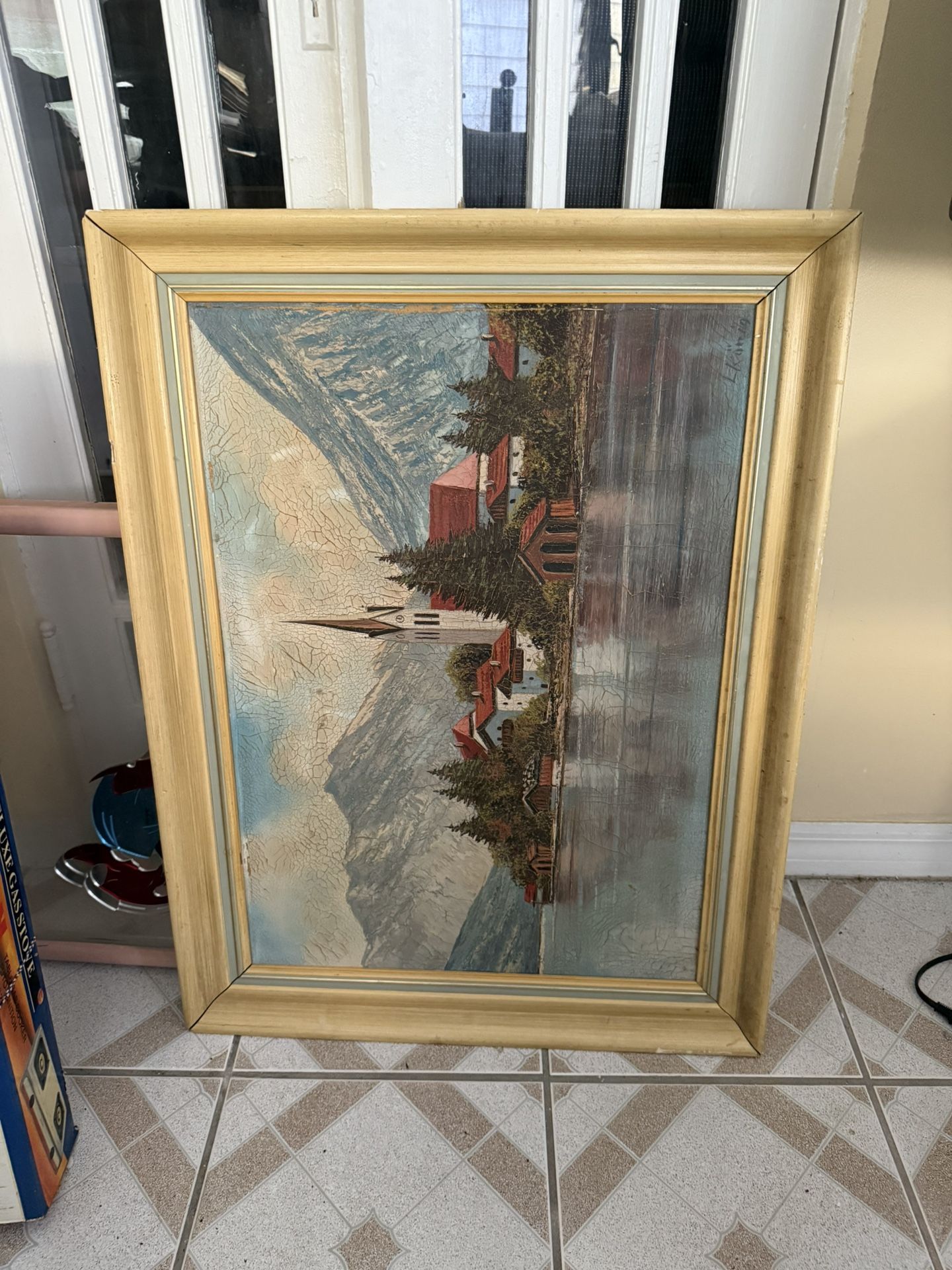 framed landscape painting 