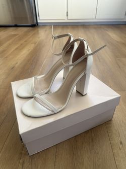 White Dress Heels / Sandals – Size 9 (Like New)