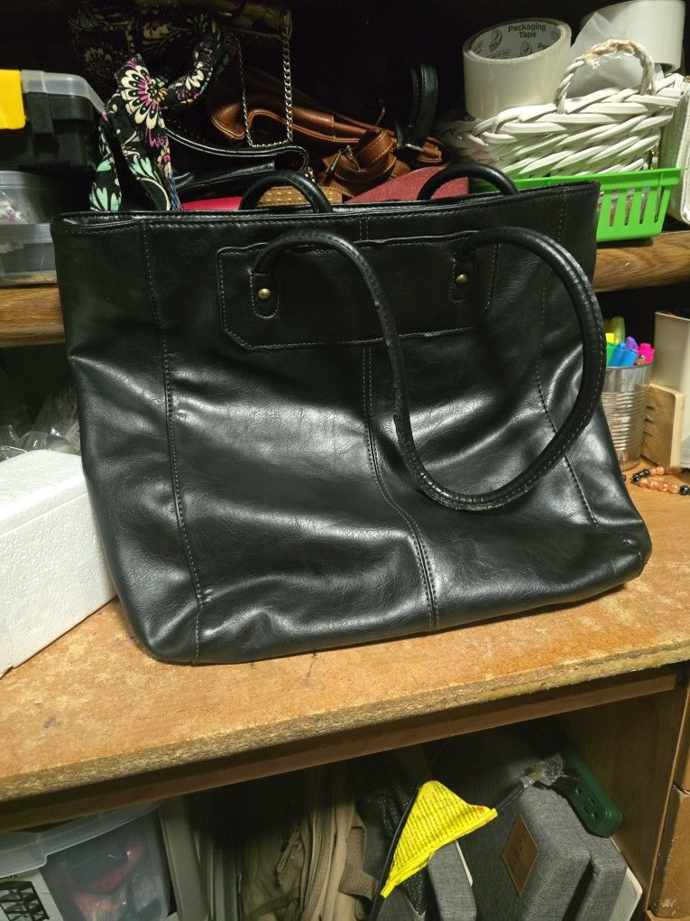 Xlarge Black Leather Purse New