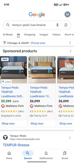 Tempur pedic luxe breeze queen mattress