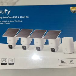 eufy SoloCam E30 4-Cam Kit 360° Vision, Al Auto-Tracking, Forever' Power