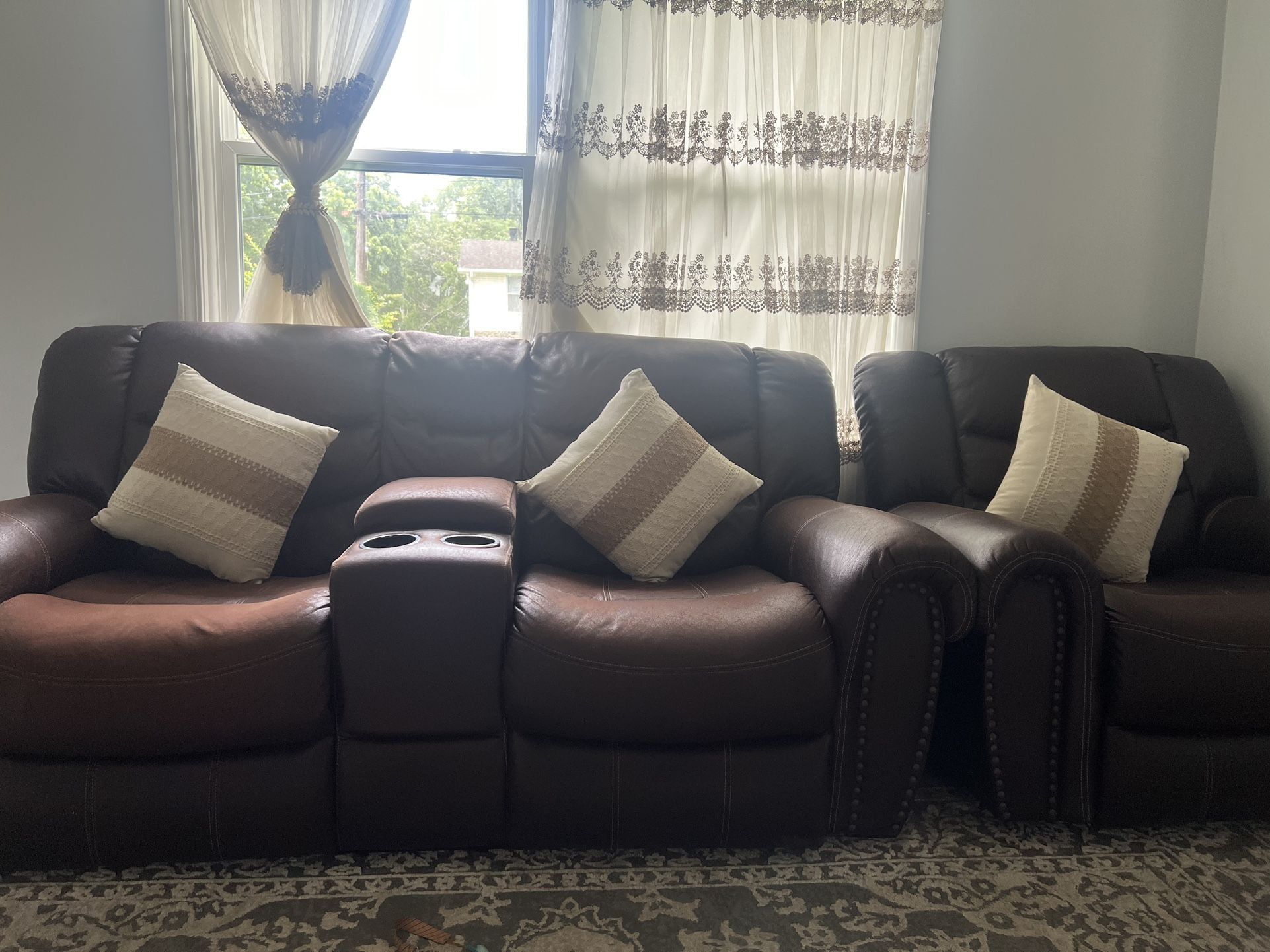 Brown Leather Couches