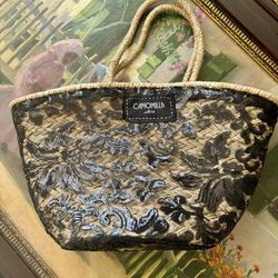 STRAW FASHION LACE SEQUINS BEACH TOTE BAG