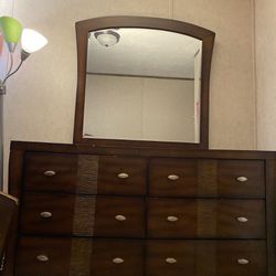 Bed Frame And Dresser With Mirror 