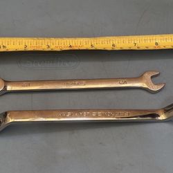 Snap-on Tools 2 wrenches * 1/2" OEXR16 Ratcheting Wrench USA * 13-15 mm 12-Point Metric Flank Drive® 60° Deep Offset Box Wrench