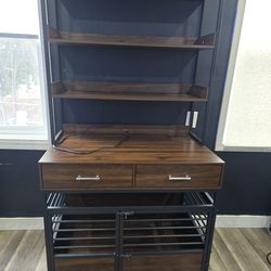 Dog crate cage with drawers and shelves