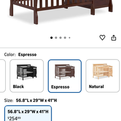 4 in one crib/ toddler bed