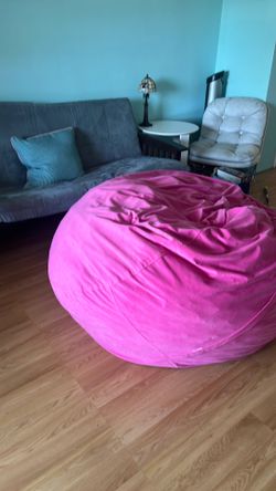 GIANT super soft pink bean bag chair FREE