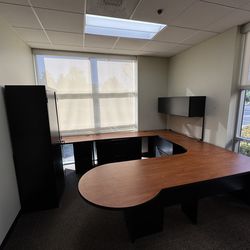 Executive Office Furniture Set – U-Shaped Desk + Cabinets