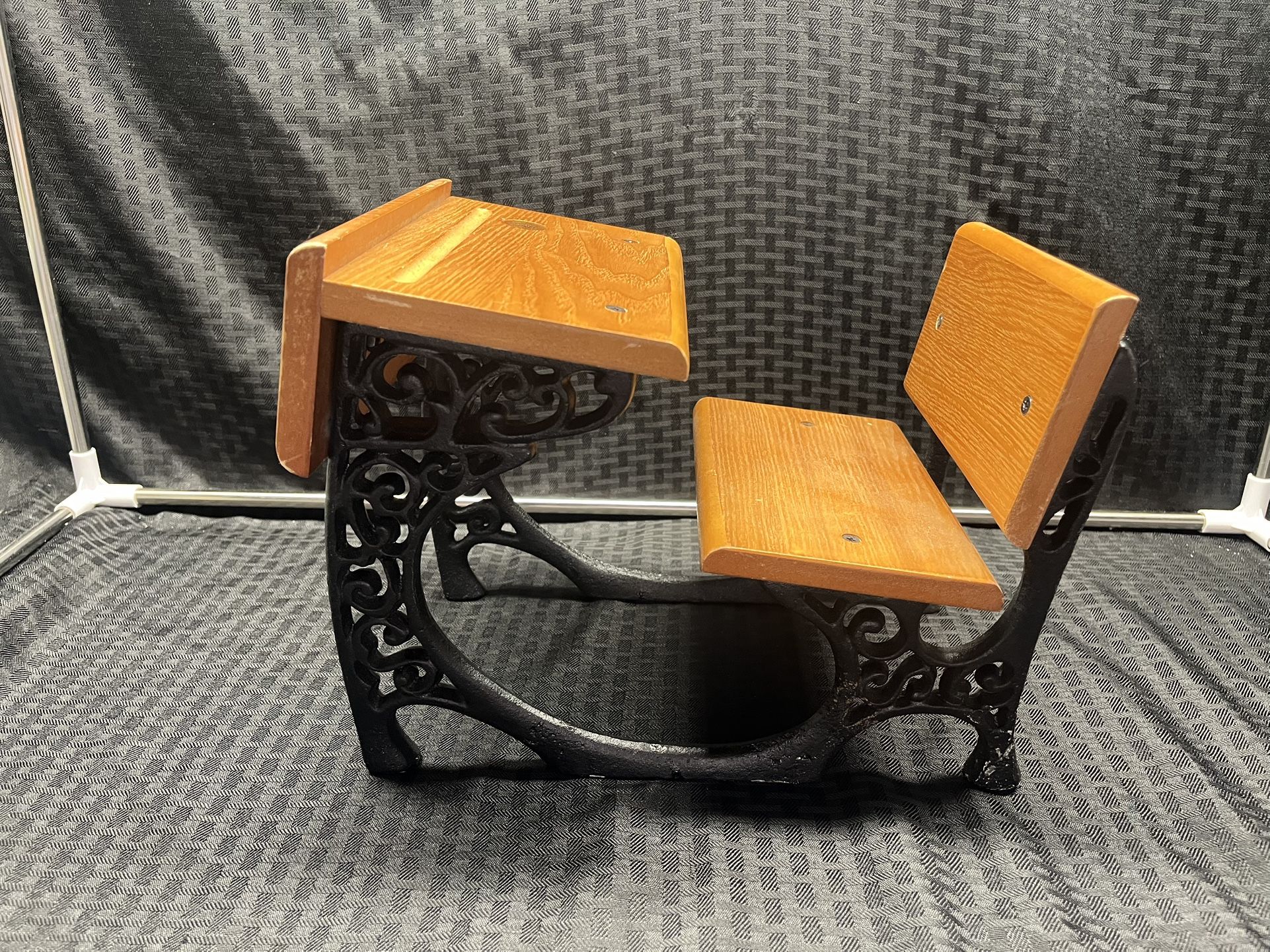 Wrought Iron and Wood Doll Desk