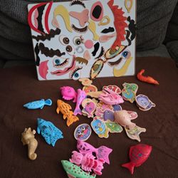 Magnetic Face Board And Magnetic Fishes 