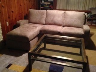 Sleepe Sofa from Crate & Barrel, Reversible Chaise w/ Storage Microfiber