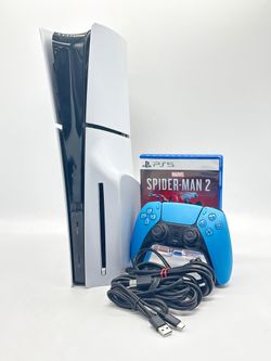 Sony PlayStation 5 Slim Disc CFI-2015 1TB White Console Bundle w/ Spider-Man 2
