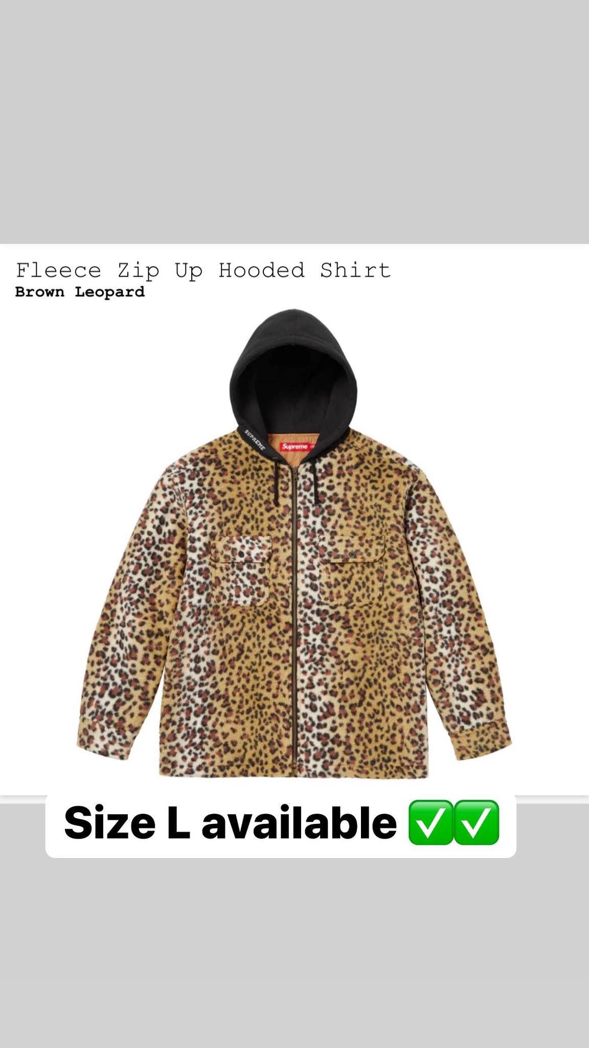 Supreme Fleece Zip Up Hooded Shirt (FW23) - $158