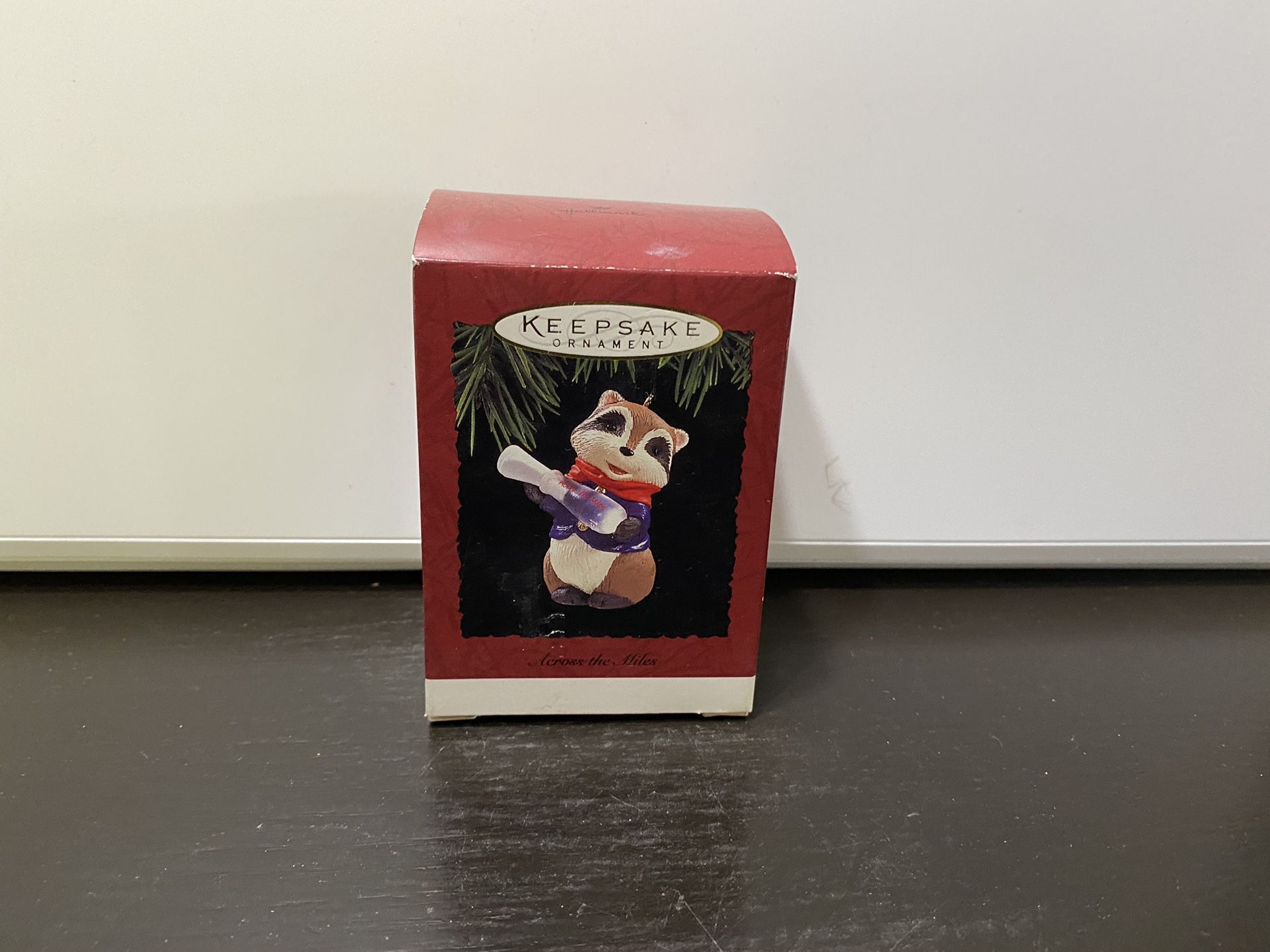 Hallmark Keepsake Across The Miles Racoon Christmas Ornament 1994