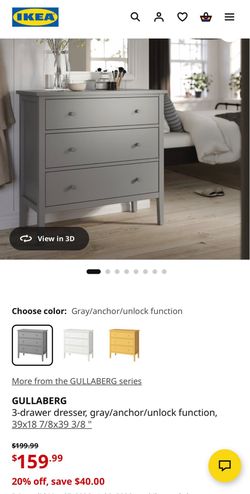 Three drawer IKEA dresser