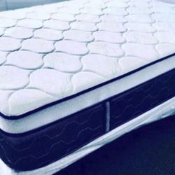 MATTRESS+REGULAR BOX Queen Size Pillow top Medium soft 13”thick Comfort+Quality Brand New We Finance We Deliver