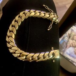 Gold Miami Cuban Link Bracelet 