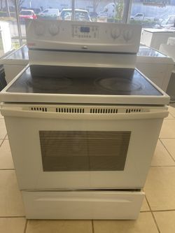 WHIRLPOOL GLASS TOP STOVE WHITE