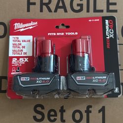 Milwaukee M12 Xc 4.0 Red Lithium Battery Pair